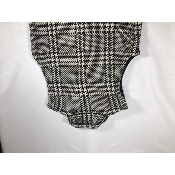 CHAPS Womens Sleeveless Cardigan Sweater Vest Large Black Check Cotton - Picture 9 of 9